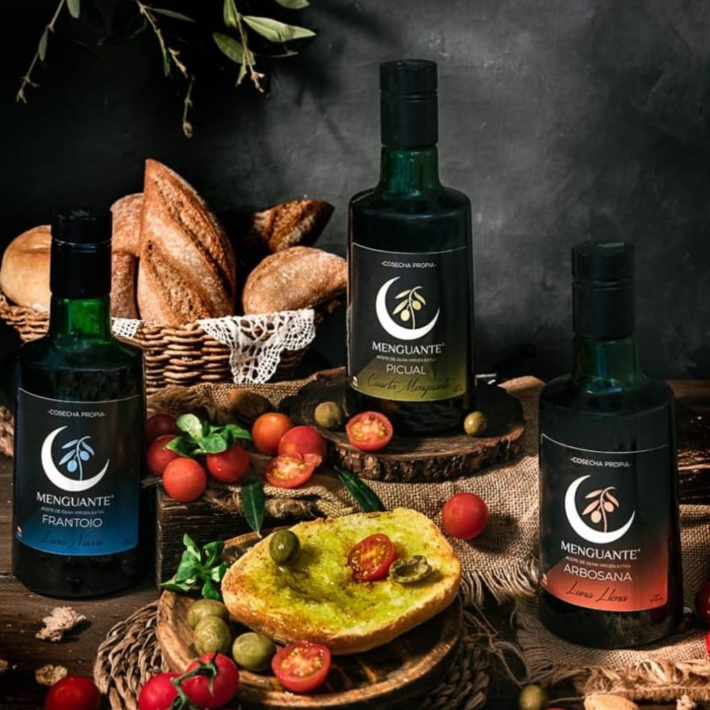 Botellas de aceite de oliva Menguante