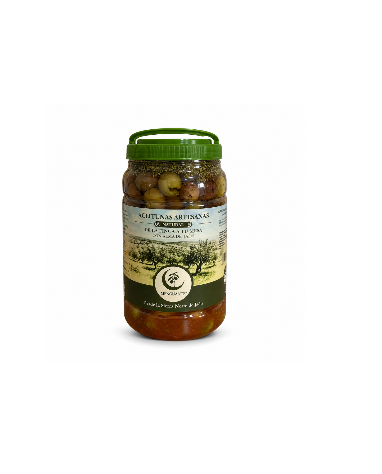 Aceitunas artesanas aliño en adobada machacadas variedad Hojiblanca